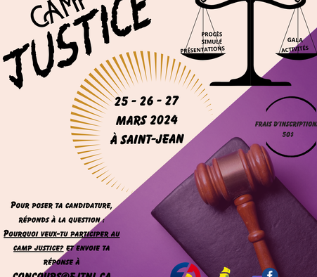 Camp Justice - 25,26 et 27 mars à Saint-Jean